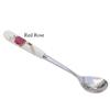 Ice Cream Rose Flowers Ceramics TeaSpoon Dessert Scoop Coffee Spoon Kitchen & Dining