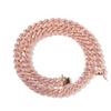 9mm 16inch 18inch 14k 18k Gold Multicolored CZ Cuban Chain Link Necklace Hip Hop Jewelry for   in Stock