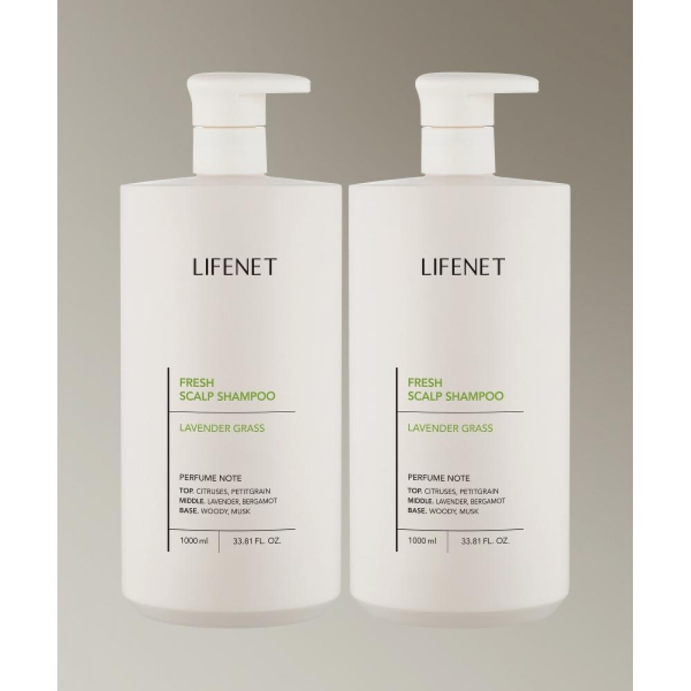 Lifenet [2 упаковки] Шампунь для ухода за кожей головы Fresh Scalp 1000 мл Scalp Shampoo X 2