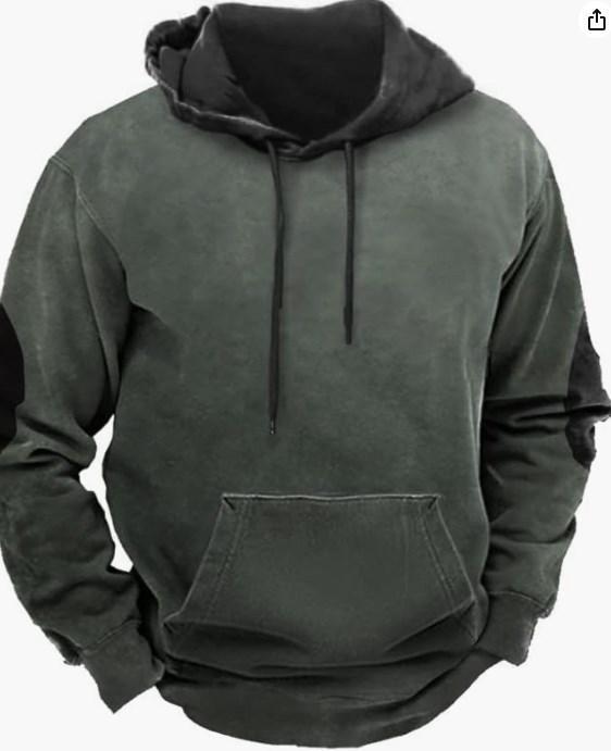 Men's 3D Print Hooded Sweatshirt with Drawstring and Pocket