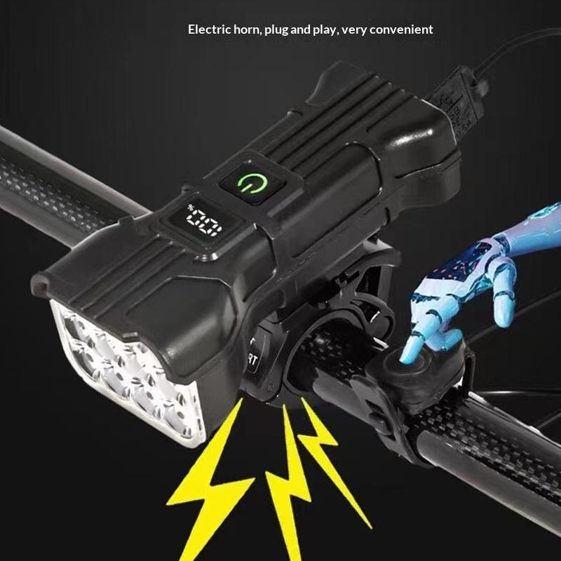 Bike Light With 140 Db Horntype-C Rechargeable Mountain Bike Deadlight 12 Led Bicycle Safety Light For Night Riding