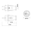 Wtyczka Gumowa Nova 230V 16A Ip44 Niebieska