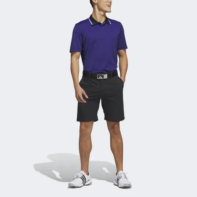 Adidas Primeknit Short Sleeve Polo Shirt Men Polo Shirts Black Clear-Blue HS7589