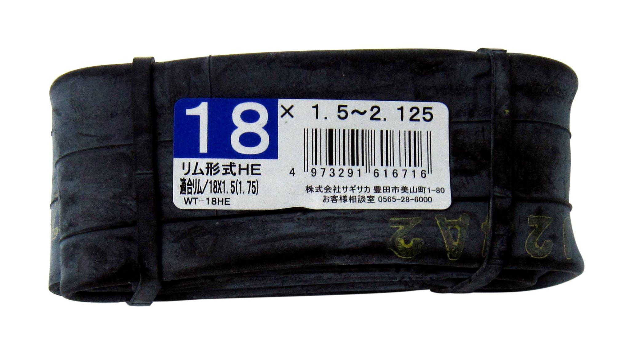SAGISAKA Bicycle Tube 18 x English Valve HE Compatible Black 61671 1.5~2.125 (No Packaging) 18-inch чёрный