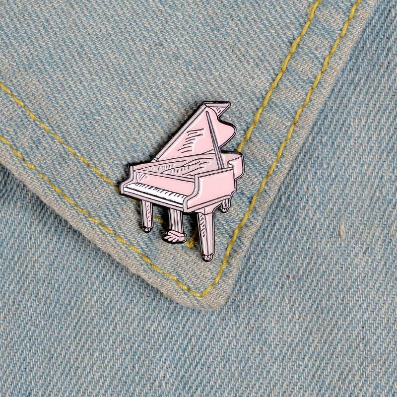 Piano Unique Pink Brooch Attractive Alloy Pin For Creative Individuality Style And