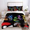 3D Cartoon Print Bedding Set, Anime Pikachu Friends Game Microfibre 2 piece,Teenager Children's Duvet Cover And Pillowcase Set