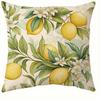 Home Decor Lemon and Floral Pattern Pillow Covers Pattern Cushion Cover Suitable for Sofa Bedroom Car Pillow Cover