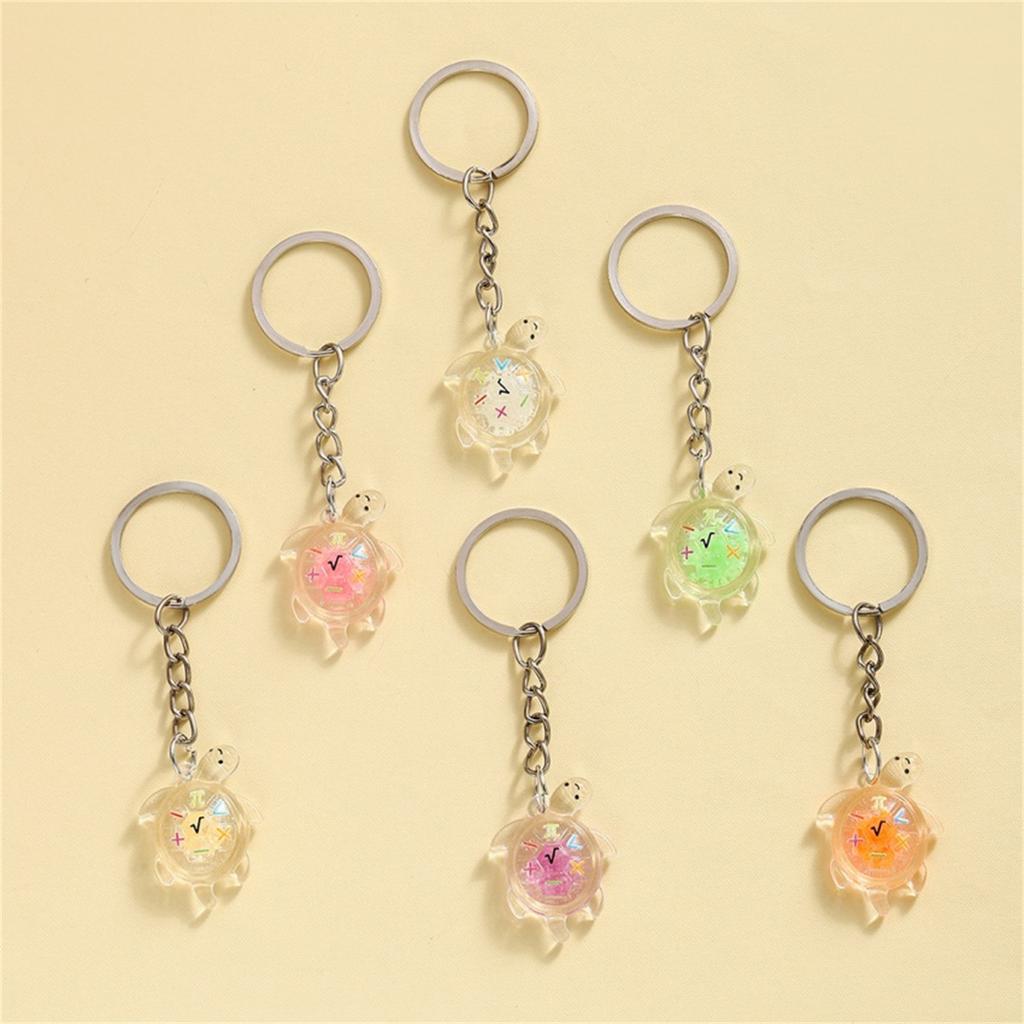 Trendy Glowing Turtles Keychains 6 Unique Vibranting Color Practical Fashion Accessory for Home and Travel Use