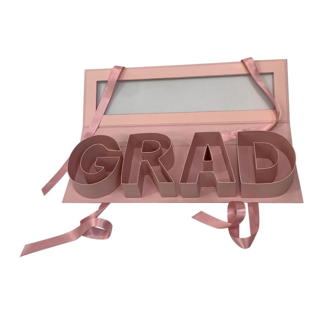 Grad Empty Flower Box Container Rectangular Versatile Fillable Letters for Anniversary Parties Birthday Wedding Chocolate