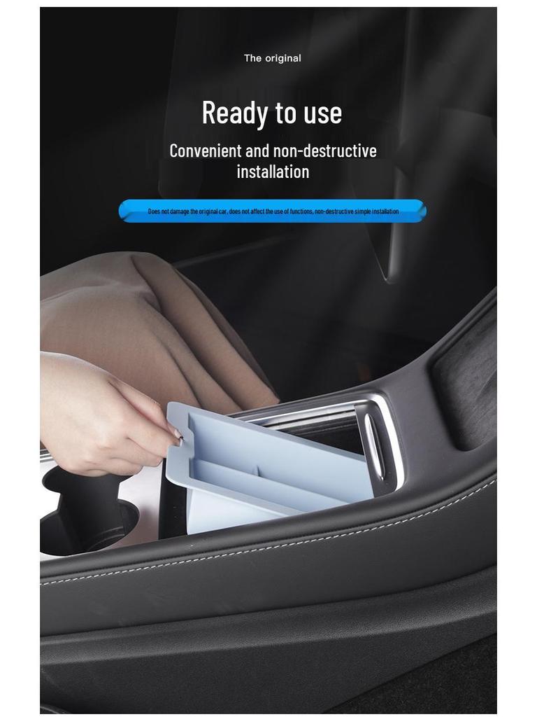 Tesla Model 3/Y Console Storage Organizer Silicone Double-Layer Box