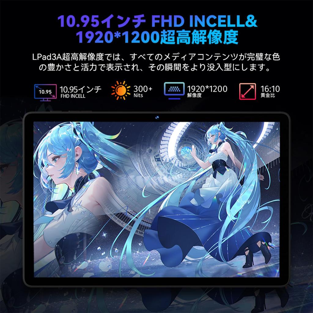 Alphawolf LPad3A Android 15 8000mAh CPU T615 Widevine Netflix FHD IPS PD18W Face Wireless Android Tablet and Tablet, 11-inch Wi-Fi Model, 20GB+128GB