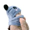 Embroidered Fleece Hat Plush Neck Gaiter Set Fashionable Children's Hats  Boys and Girls
