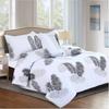 Cotton Polyester Leaf Design Bedding Set With Soft Touch For Single And Double Bed