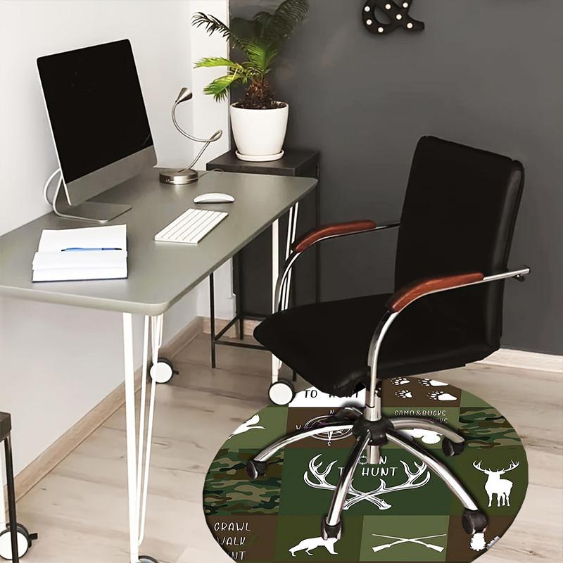 

1PC Hunt Camo Non-Slip Floor Round carpet, Office, family, bedroom, Large Area Rug Indoor Rugs, Durable PolyesterH0414 80cm by 80cm