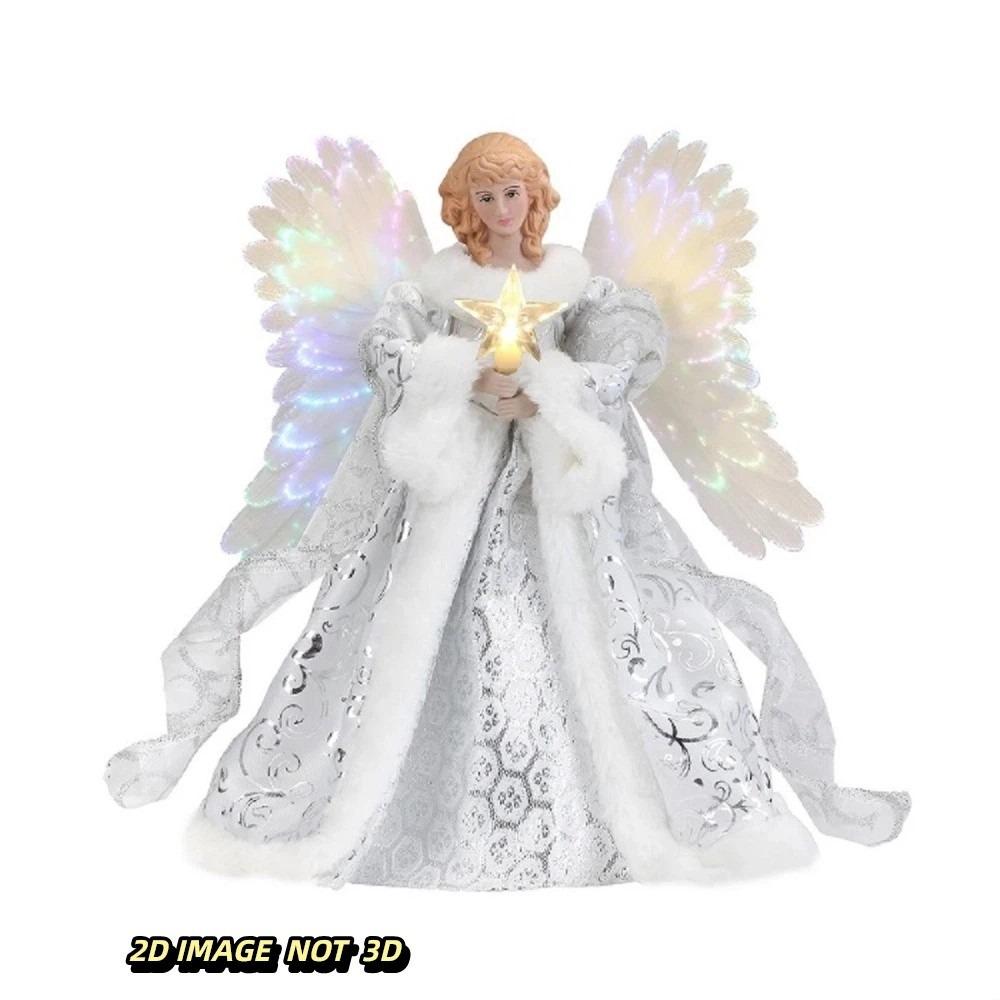 Festival Supplies Golden Angel Doll Tree Top LED Illumination Durable Christmas Tree Top Star Delicate LED Glowing Pendant Xmas