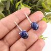 Sodalit Ręcznie Robione Kolczyki z Kamieni Szlachetnych, Kolczyki z Litego Srebra Próby 925 Biżuteria do Jogi, Ręcznie Robione Kolczyki na Prezent Zaręczynowy