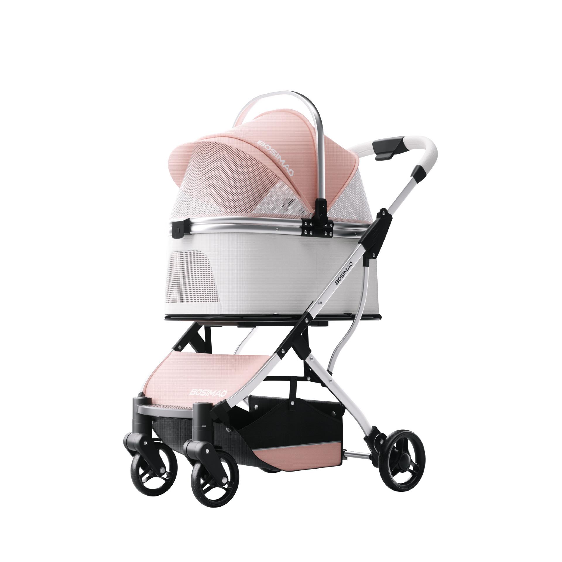 

Модная тележка, легкая, складная, для двух щенков, для собак, разделяемая тележка для кошек