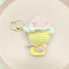 Handmade Crochet Rose Keychain Pendant - Small Gift Hanging Accessory