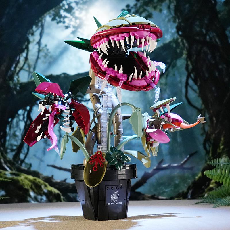 Plante carnivore créative en pot Fleur dévoreuse d'hommes Briques de construction Décoration de maison Collection Briques MOC Jouets Pour Enfants Cadeau