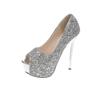 2021 Trendy European & American Sequin Peep Toe High Heel Platform Women's Shoes