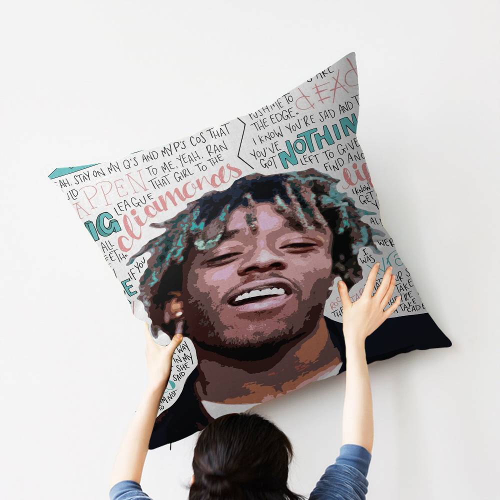 Hip Hop Rapper L-Lil-Uzi-V-Verts Personalized Picture Text Home Decorative Pillows Household Gifts 45x45cm