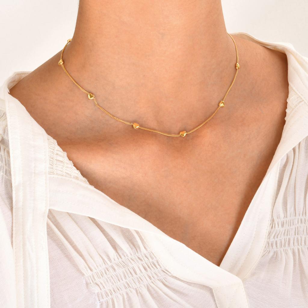 Boho Stainless Steel Chain Necklaces for Women ,Geometric Multi Pendants Gold Plated Multilayer Jewelry