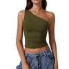 Women's Sleeveless One-Shoulder Slim Fit Sexy Tank Top