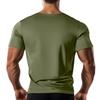 Men's Short Sleeve Button Casual Men's V-neck Color T-shirt