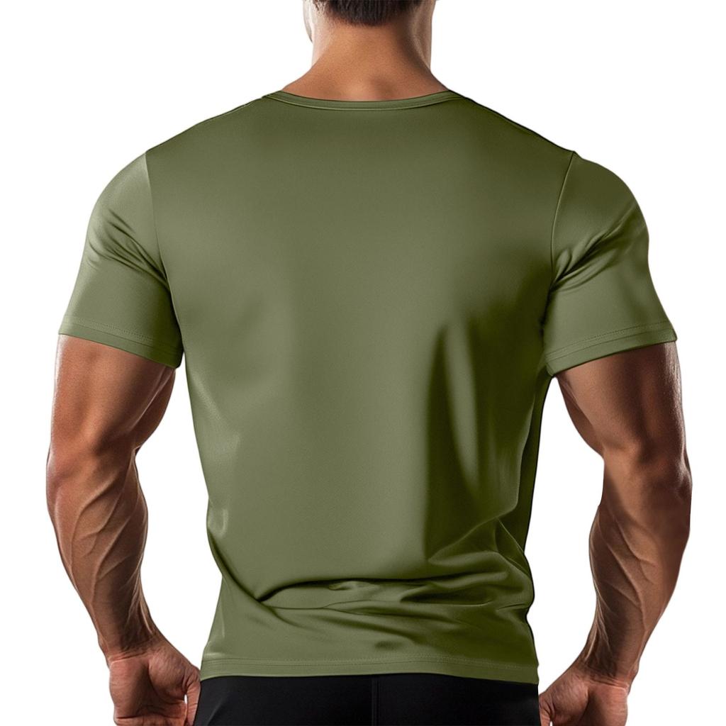 Men's Short Sleeve Button Casual Men's V-neck Color T-shirt