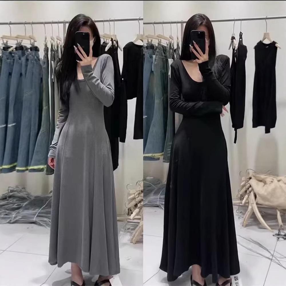 2023 Elegant High-Waisted Long-Sleeved Autumn Dress for Women, Slimming Design