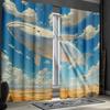 2pcs Classic Style Sky Whale Fantasy Blackout Drapes   Polyester Animal Clouds Curtains for Living Room