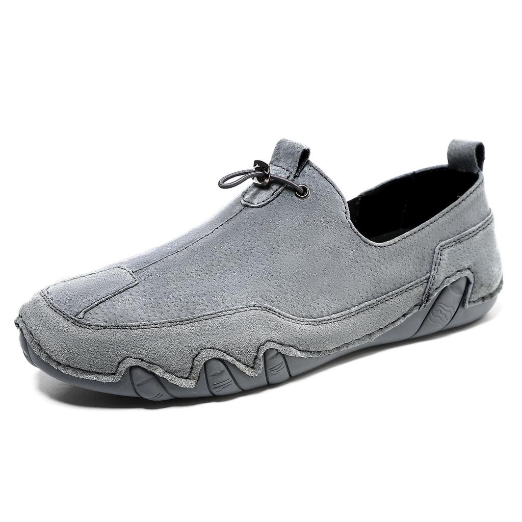 Cross-Border Octopus Plus Size Men's Genuine Leather Low-Top Casual Bean Shoes
