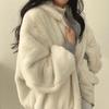 2024 Reversible Cotton Padded Women's Winter Bomber Jacket with Hood and Fleece Lining