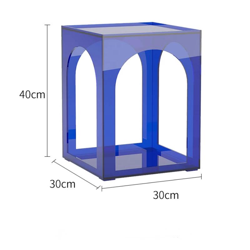 Nordic Acrylic Table Coffee Tables Bedside Cupboard Sofa Side Table Storage Side Cabinet Transparent Lattice Gifts Furniture
