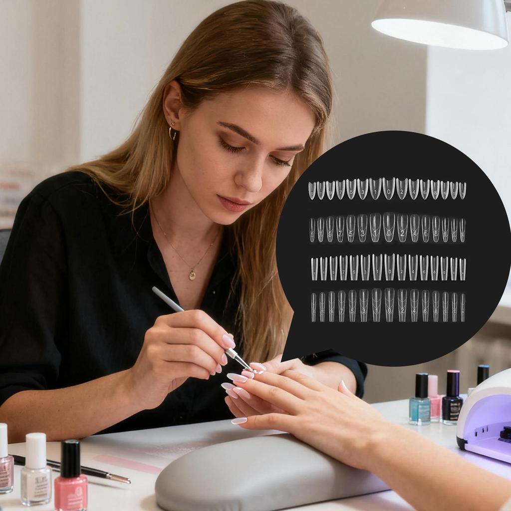 Nail Forms Fingernails Crafting Sandwich-Structure Nail Extention Tips Forms for Beginners Professionals Women Girlfriend
