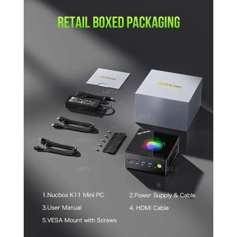 GMKtec K11 Mini PC AMD Ryzen 9 8945HS Gaming K8P Windows 11Pro Radeon 780M DDR5 5600MHz 32GB 1TB SSD WIFI6 BT5.2 Computer Da Gioco