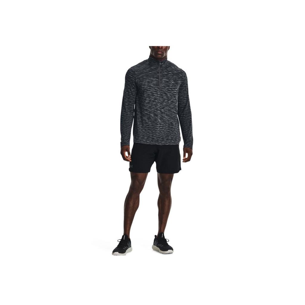 Under Armour Seamless Mixed Color Half-Zip Training Long Sleeve T-Shirt Men Tops Grey 1359875-012