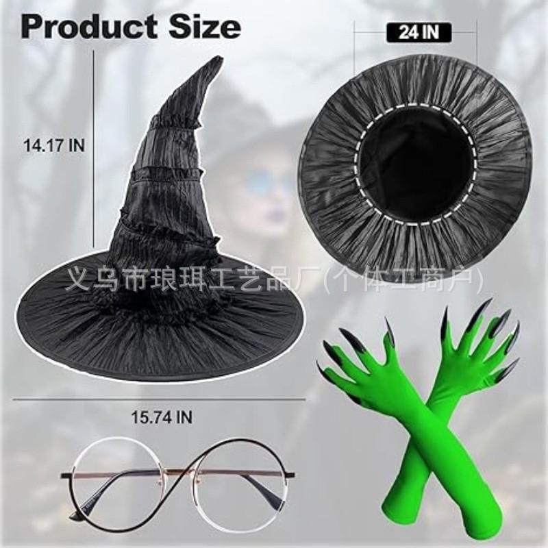 Lolita Witch Hat With Ruffles Halloween Costume Party Cosplay Accessory