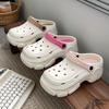 2026 Women's Thick Sole Garden Shoes: Non-Slip High-Heeled Beach Slippers with Arch Support and Closed-Toe Design