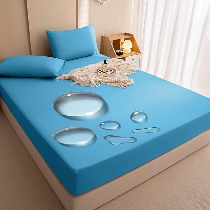 

High-Quality Ultra Waterproof Mattress Protector, Solid Color Fitted Sheet Design with Deep Pocket Anti-Slip Feature, Mattress Cover, 90cm*200cm глубокий голубой