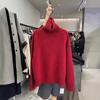 Elegant Korean Gray Turtleneck Knit Sweater for Women - 2024 Autumn/Winter Collection