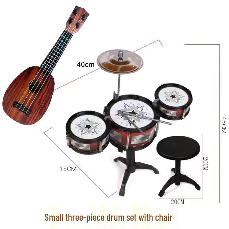 Children's Beginner Jazz Drum & Ukulele Set (Ages 2-6)