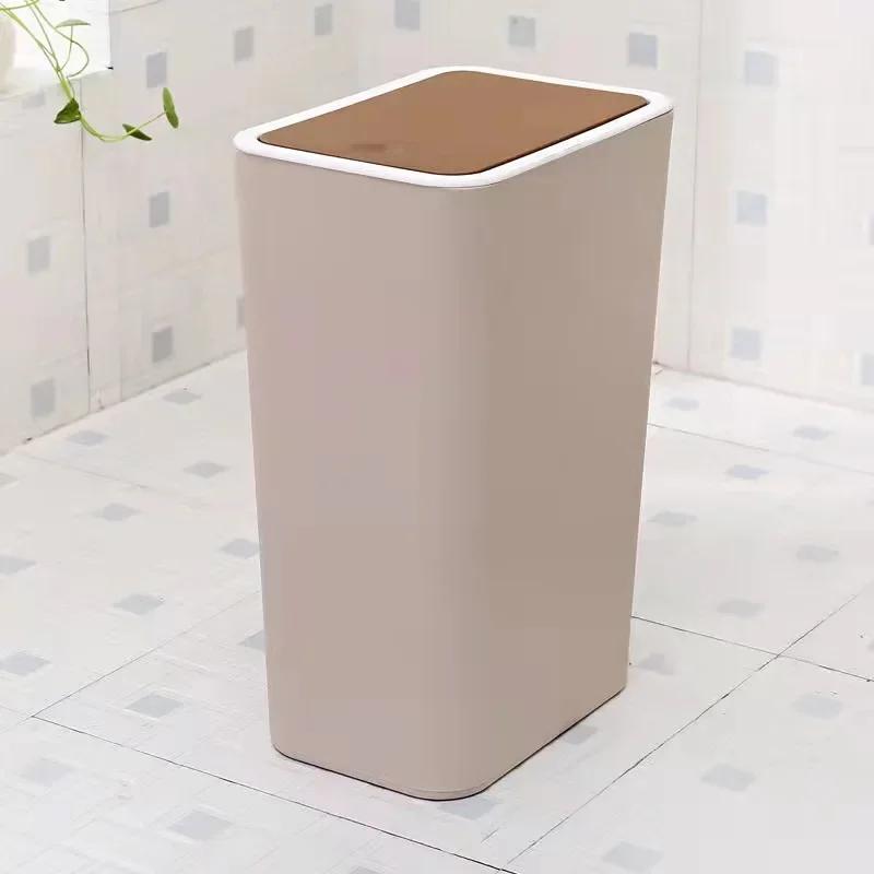 Creative New Rectangular Trash Can Kitchen Bathroom Toilet Trash Can Living Room Room With Lid Trashs Can Nordic Push Trash Can 8L