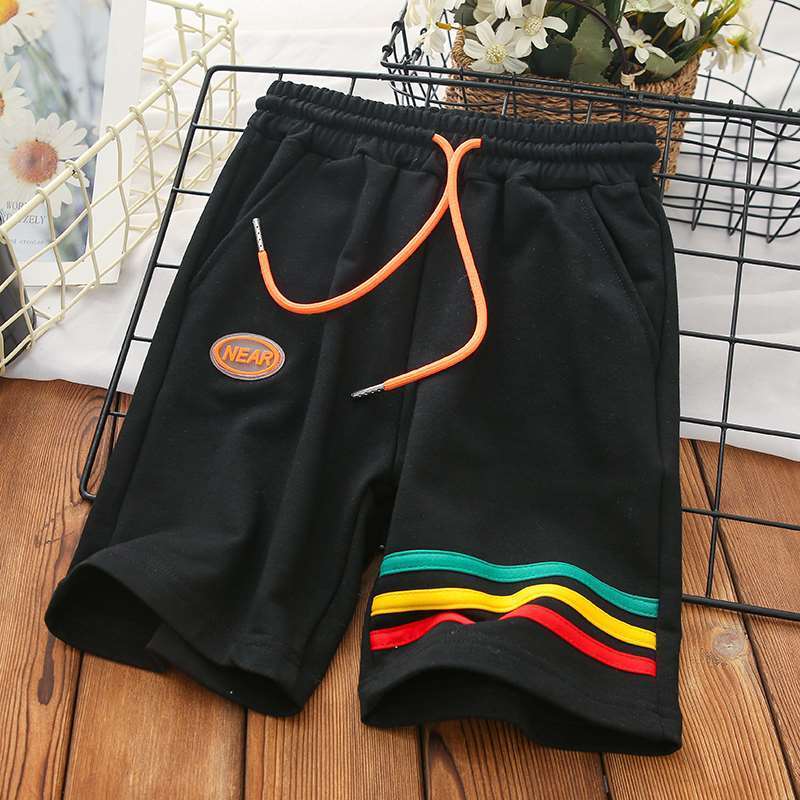 

Шорты для мальчиков Летний стиль Детская одежда Детские брюки средней длины Узкие брюки Пляжные брюки 110 чёрный