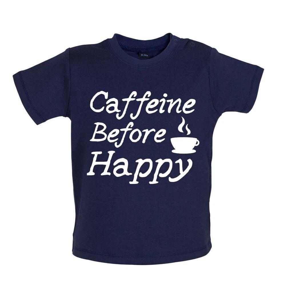 

Caffeine Before Happy - Baby Kids Boys Girls Unisex T-Shirt / Babygrow - Coffee Tea Latte Drink Love 100