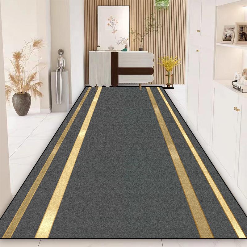 Luxury Gold Long Corridor Carpet European Style Hall Runner Carpets Stairway Rug Non-slip Washable Aisle Floor Mat Customizable