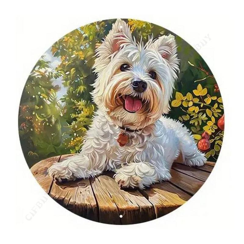 Dog Metal Poster Sign, Vintage Wall Decor 20x20cm