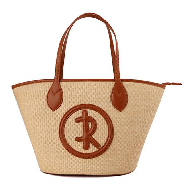 Korean Style Women's Straw Tote Bag - Large Capacity Woven Shoulder Bag for Beach or Commuting