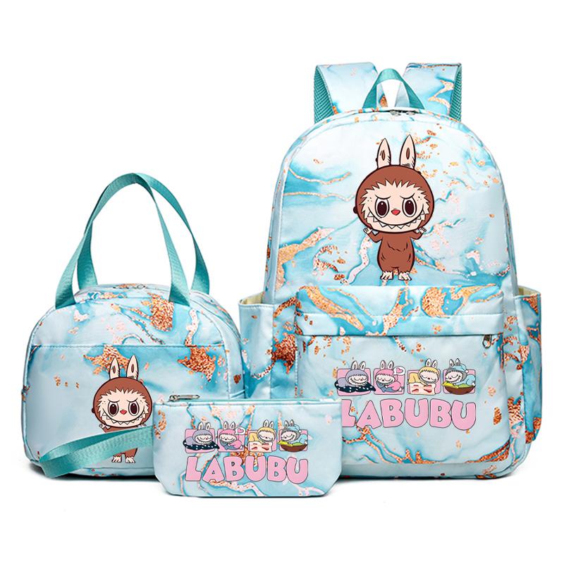 3 Buc/set Rucsac Drăguț Imprimat Geantă de Prânz Etui pentru Creioane Adolescent Băiat Fată Rucsac Student Zimomo Ghiozdan Femei Geantă de Călătorie Cadou