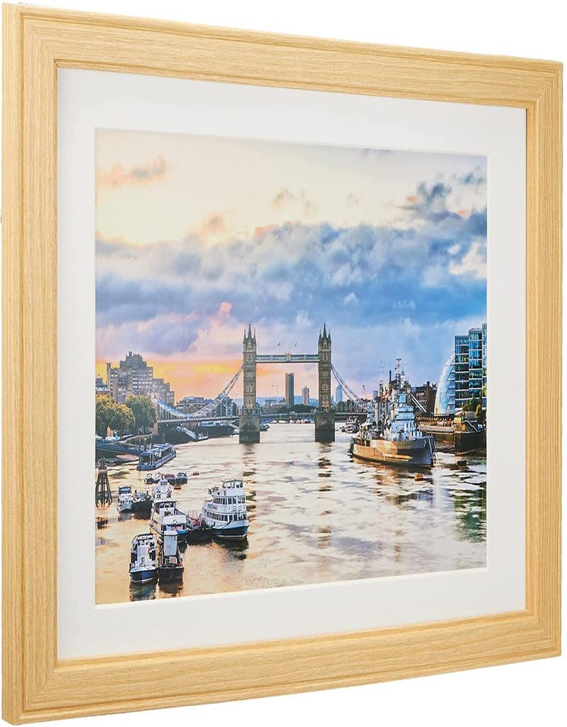 Kenko Cosmos Picture with Glass Frame, 6-Cut, Wooden, Front, Natural, MCM-6-NA